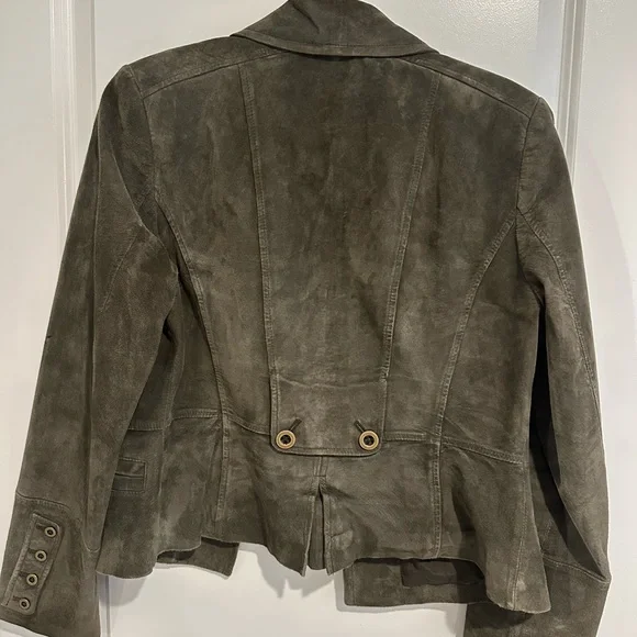 LOFT Suede Jacket - Dark Olive - Picture 2 of 3